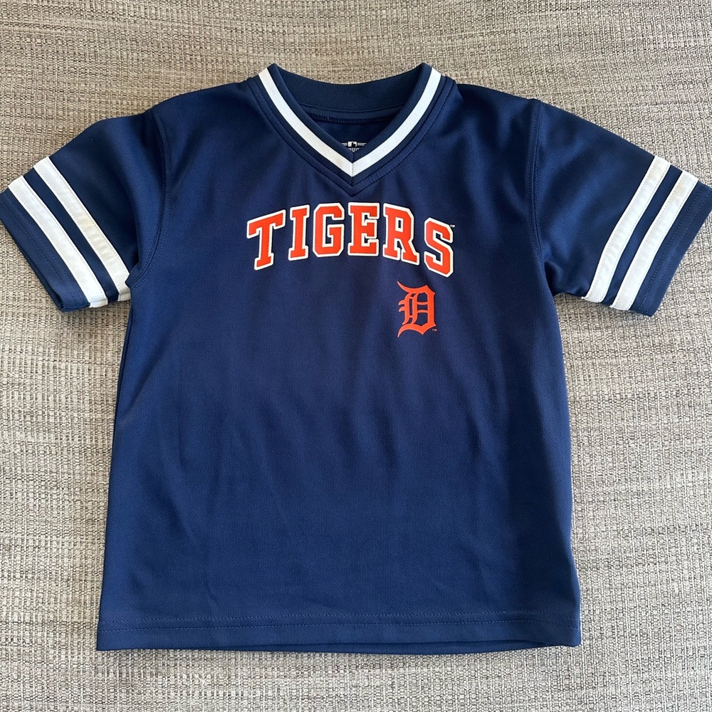 Kids Navy Blue Detroit Tigers Jersey Shirt Size 4T